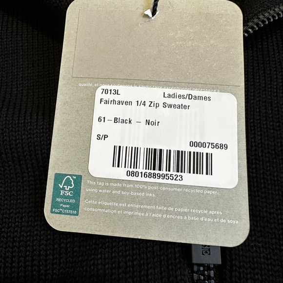 Canada Goose Fairhaven ¼ Zip Sweater 100% Wool Black Italy Size Small - Picture 7 of 11